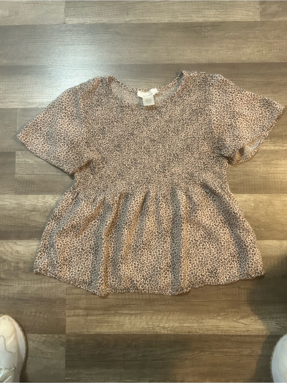 URBAN Romantics Women’s Leopard Print Peplum Top  Size Medium